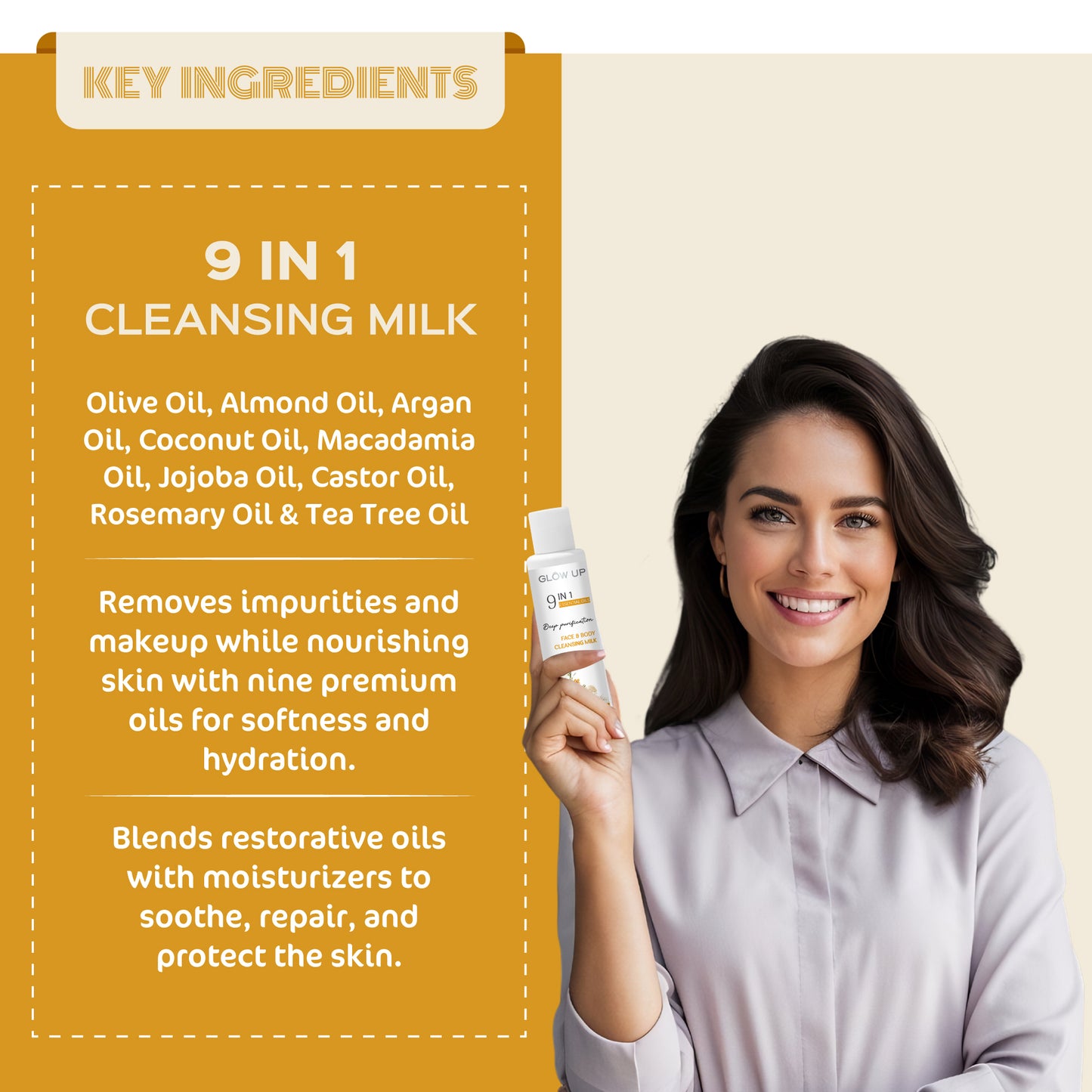 9 IN 1 ESSENTIAL OILS FACE & BODY CLEANSING MILK - 100 ML