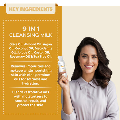 9 IN 1 ESSENTIAL OILS FACE & BODY CLEANSING MILK - 100 ML