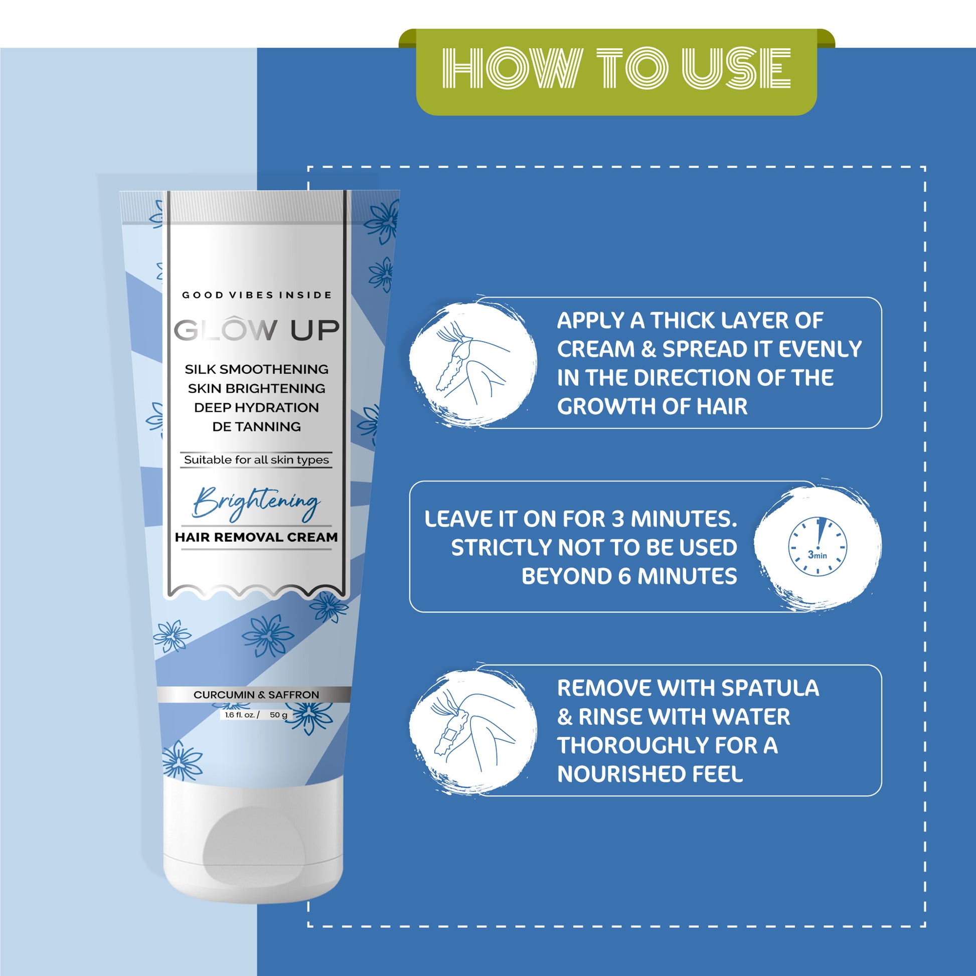 How to use - Brightening Hair removal cream