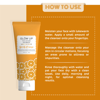 How to use - Bursty Orange facewash