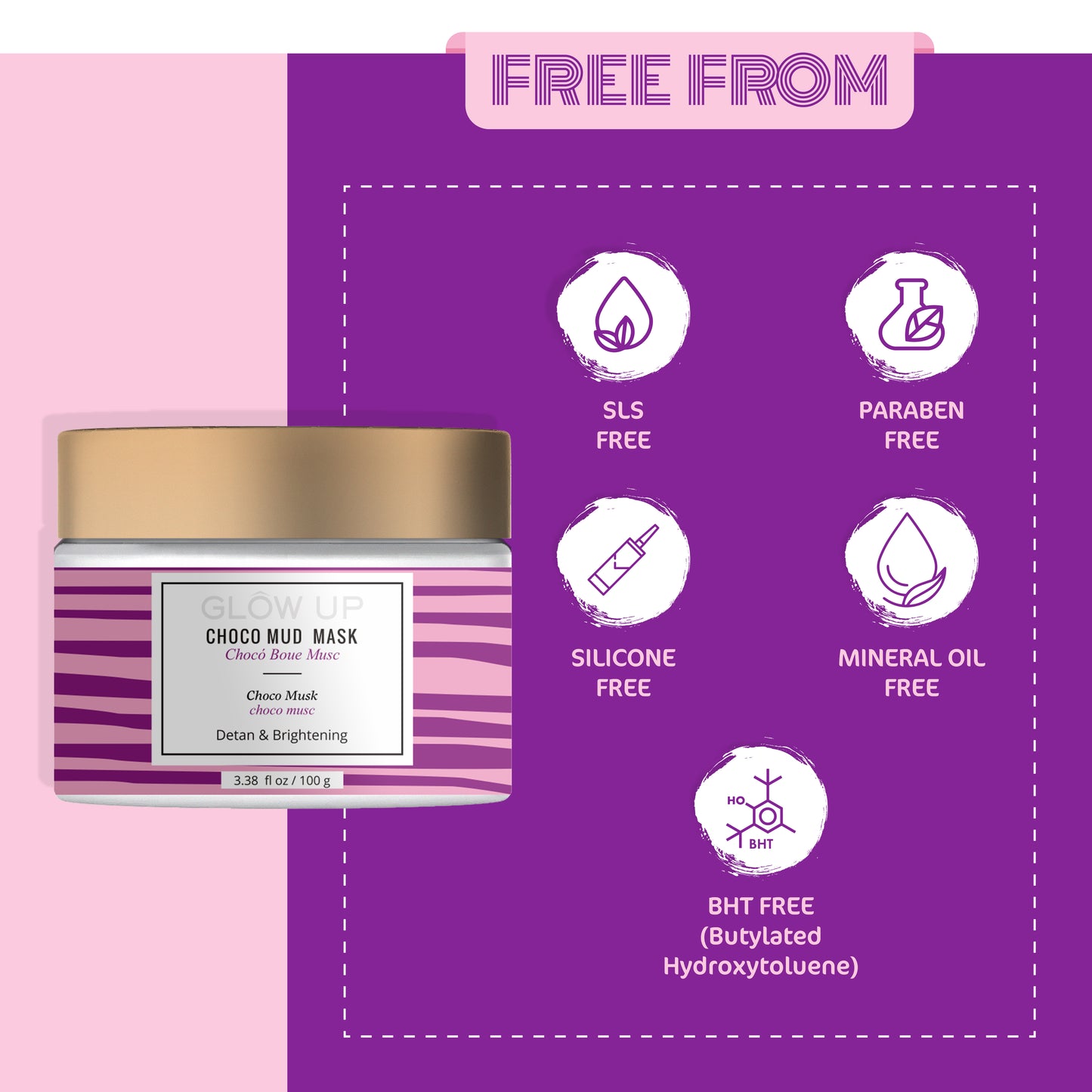 free from - choco mud mask