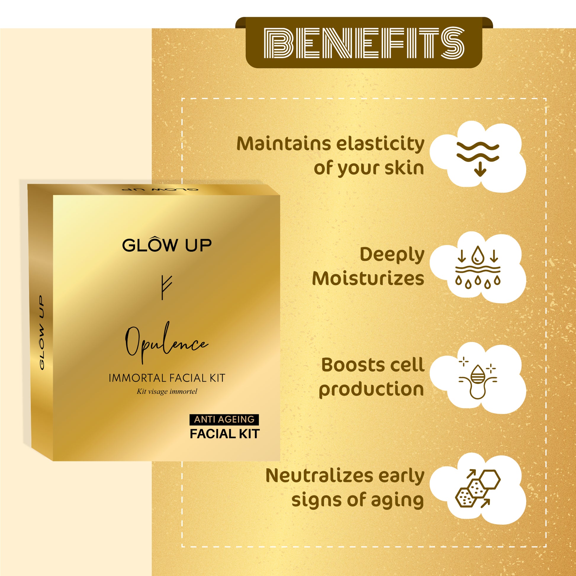 Benefits - opulence immortal facial kit