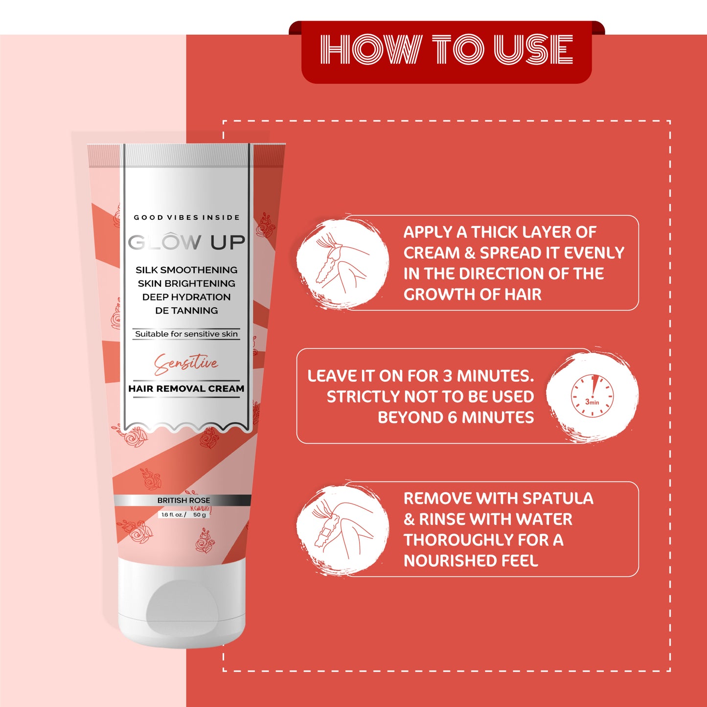 how to use - sensitive hair removal cream