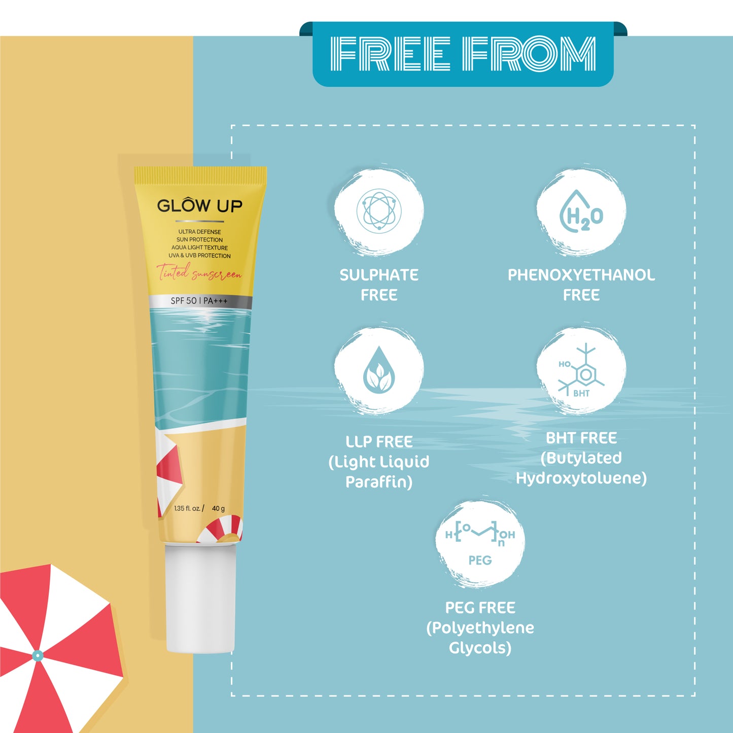 free from - tinted sunscreen